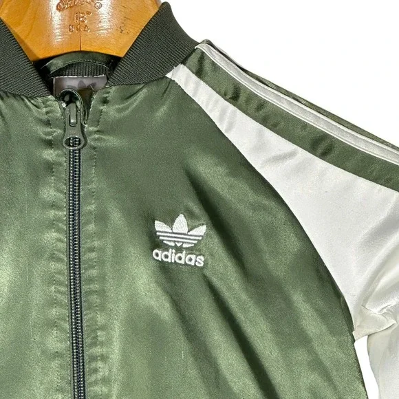 Adidas Sample Bomber Jacket Kids 5/6‎ Sukajan Tiger Embroidered Satin Green Rare - Picture 4 of 16